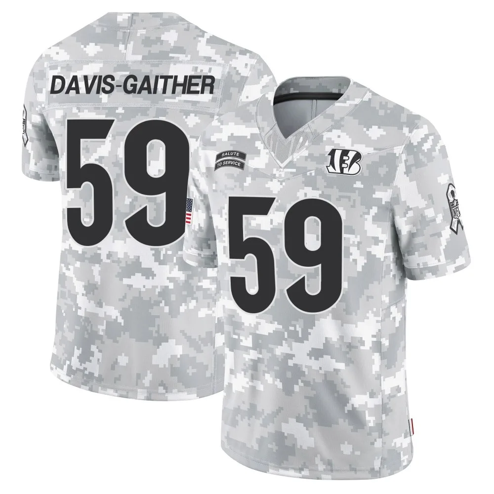 Men's Cincinnati Bengals Akeem Davis-Gaither Nike 2024 Salute to Service Limited Arctic Camo Jersey Men's Cincinnati Bengals Akeem Davis-Gaither Nike 2024 Salute to Service Limited Arctic Camo Jersey