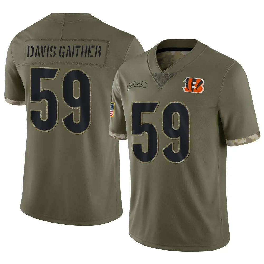 Youth Cincinnati Bengals Akeem Davis-Gaither Nike 2022 Salute To Service Limited Olive Jersey Youth Cincinnati Bengals Akeem Davis-Gaither Nike 2022 Salute To Service Limited Olive Jersey