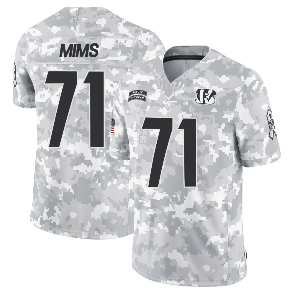 Men's Cincinnati Bengals Amarius Mims Nike 2024 Salute to Service Limited Arctic Camo Jersey Men's Cincinnati Bengals Amarius Mims Nike 2024 Salute to Service Limited Arctic Camo Jersey