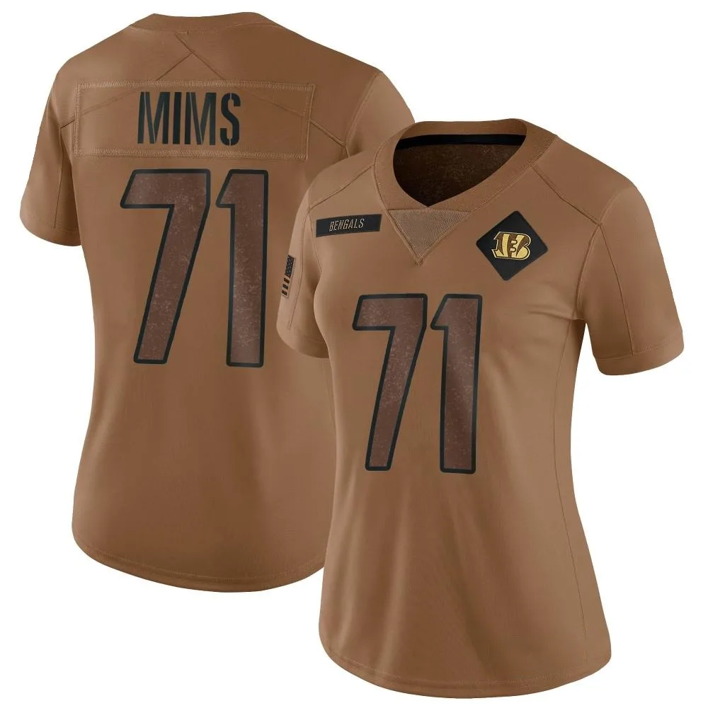 Women's Cincinnati Bengals Amarius Mims Nike 2023 Salute To Service Limited Brown Jersey Women's Cincinnati Bengals Amarius Mims Nike 2023 Salute To Service Limited Brown Jersey