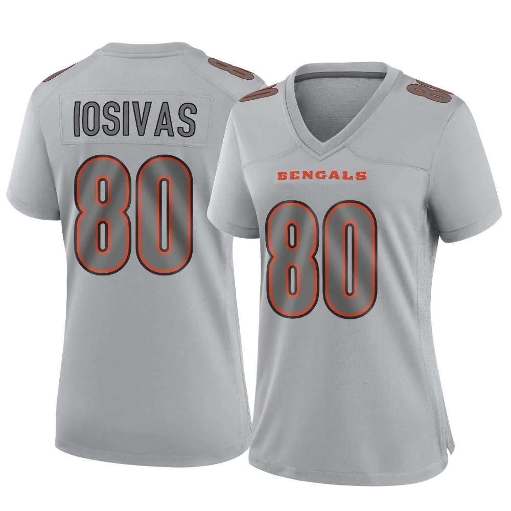 Women's Cincinnati Bengals Andrei Iosivas Nike Atmosphere Fashion Game Gray Jersey Women's Cincinnati Bengals Andrei Iosivas Nike Atmosphere Fashion Game Gray Jersey