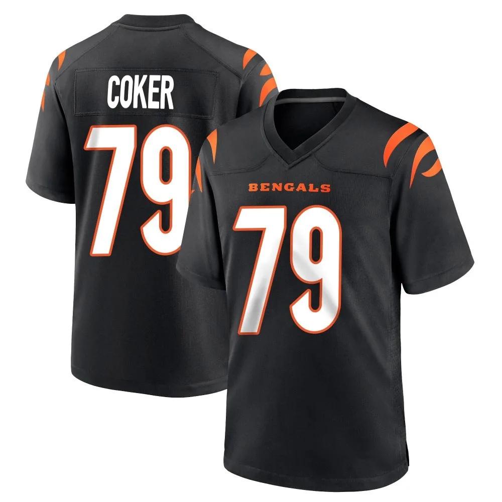 Men's Cincinnati Bengals Andrew Coker Nike Team Color Game Black Jersey Men's Cincinnati Bengals Andrew Coker Nike Team Color Game Black Jersey