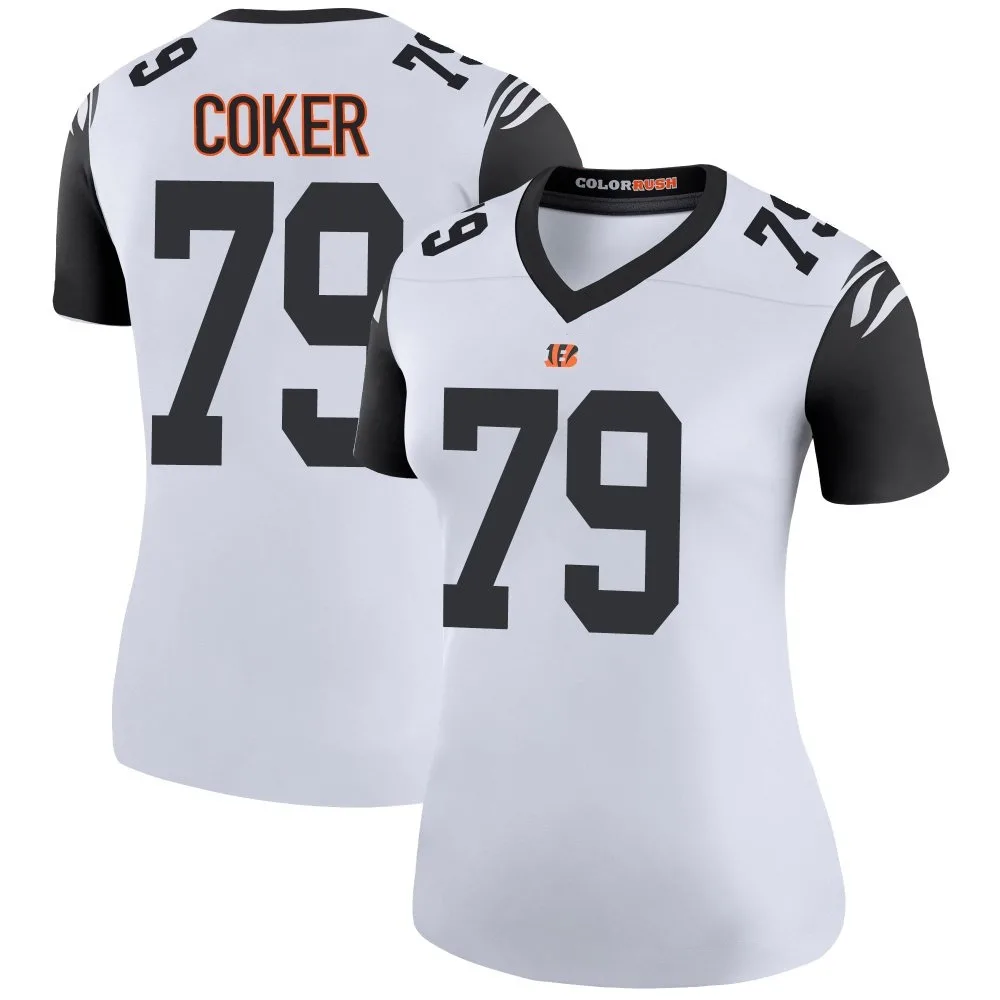 Women's Cincinnati Bengals Andrew Coker Nike Color Rush Legend White Jersey Women's Cincinnati Bengals Andrew Coker Nike Color Rush Legend White Jersey