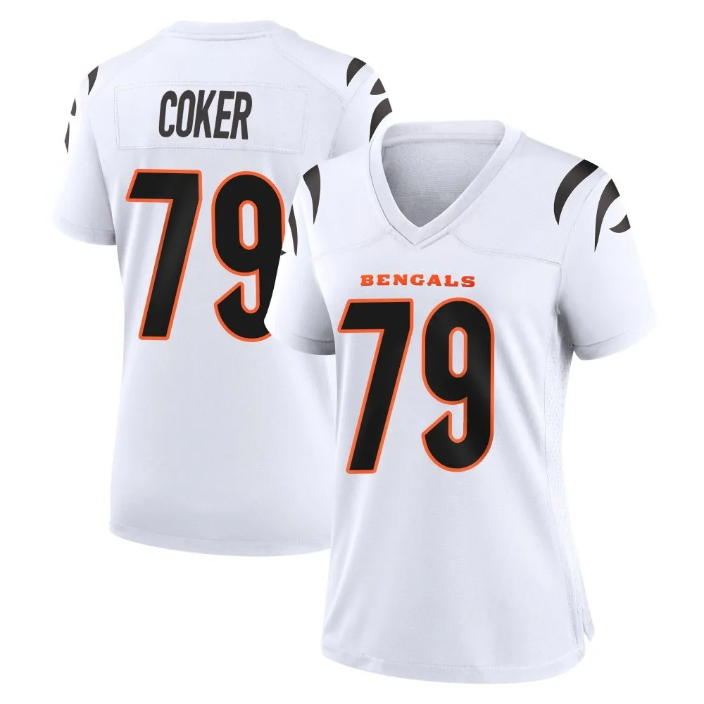 Women's Cincinnati Bengals Andrew Coker Nike Game White Jersey Women's Cincinnati Bengals Andrew Coker Nike Game White Jersey
