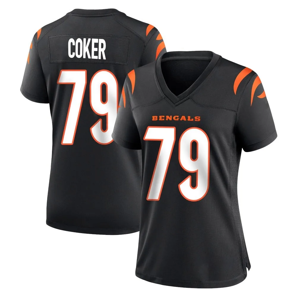 Women's Cincinnati Bengals Andrew Coker Nike Team Color Game Black Jersey Women's Cincinnati Bengals Andrew Coker Nike Team Color Game Black Jersey