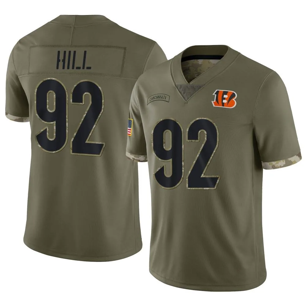 Men's Cincinnati Bengals B.j. Hill Nike 2022 Salute To Service Limited Olive Jersey Men's Cincinnati Bengals B.j. Hill Nike 2022 Salute To Service Limited Olive Jersey