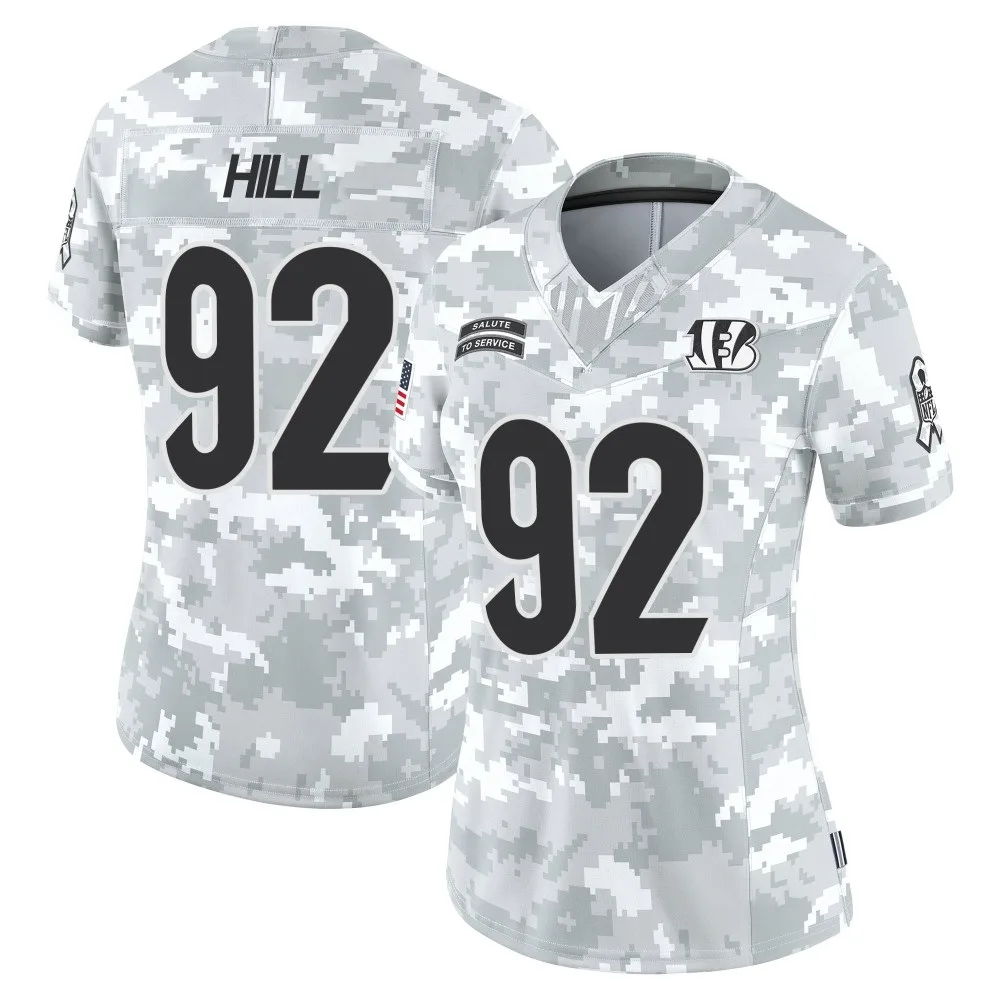 Women's Cincinnati Bengals B.j. Hill Nike 2024 Salute to Service Limited Arctic Camo Jersey Women's Cincinnati Bengals B.j. Hill Nike 2024 Salute to Service Limited Arctic Camo Jersey