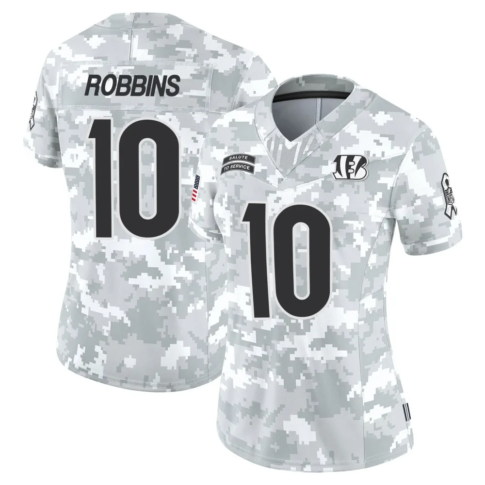Women's Cincinnati Bengals Brad Robbins Nike 2024 Salute to Service Limited Arctic Camo Jersey Women's Cincinnati Bengals Brad Robbins Nike 2024 Salute to Service Limited Arctic Camo Jersey