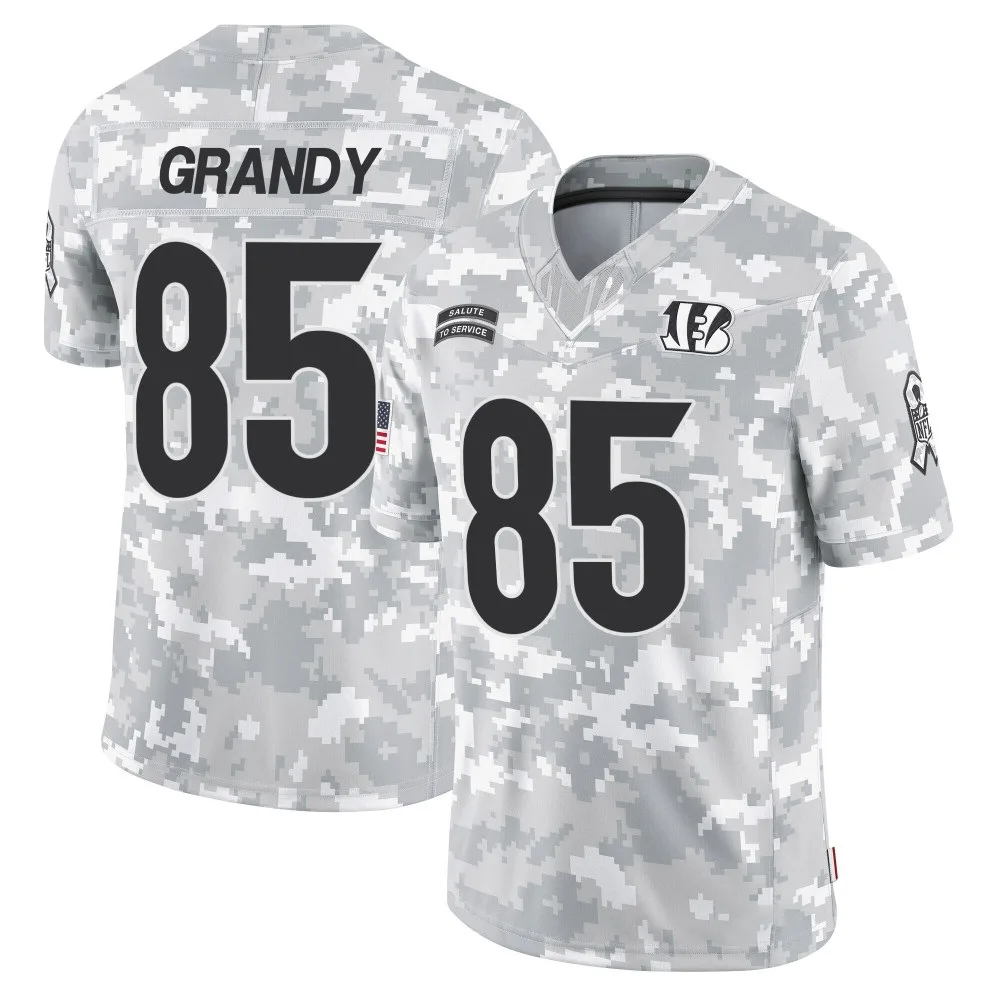 Men's Cincinnati Bengals Cam Grandy Nike 2024 Salute to Service Limited Arctic Camo Jersey Men's Cincinnati Bengals Cam Grandy Nike 2024 Salute to Service Limited Arctic Camo Jersey