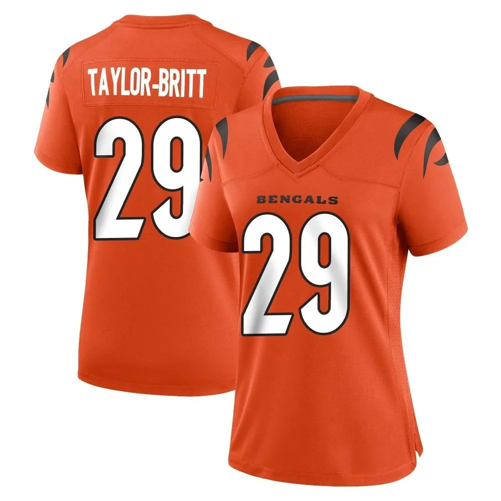 Women's Cincinnati Bengals Cam Taylor-Britt Nike Game Orange Jersey Women's Cincinnati Bengals Cam Taylor-Britt Nike Game Orange Jersey