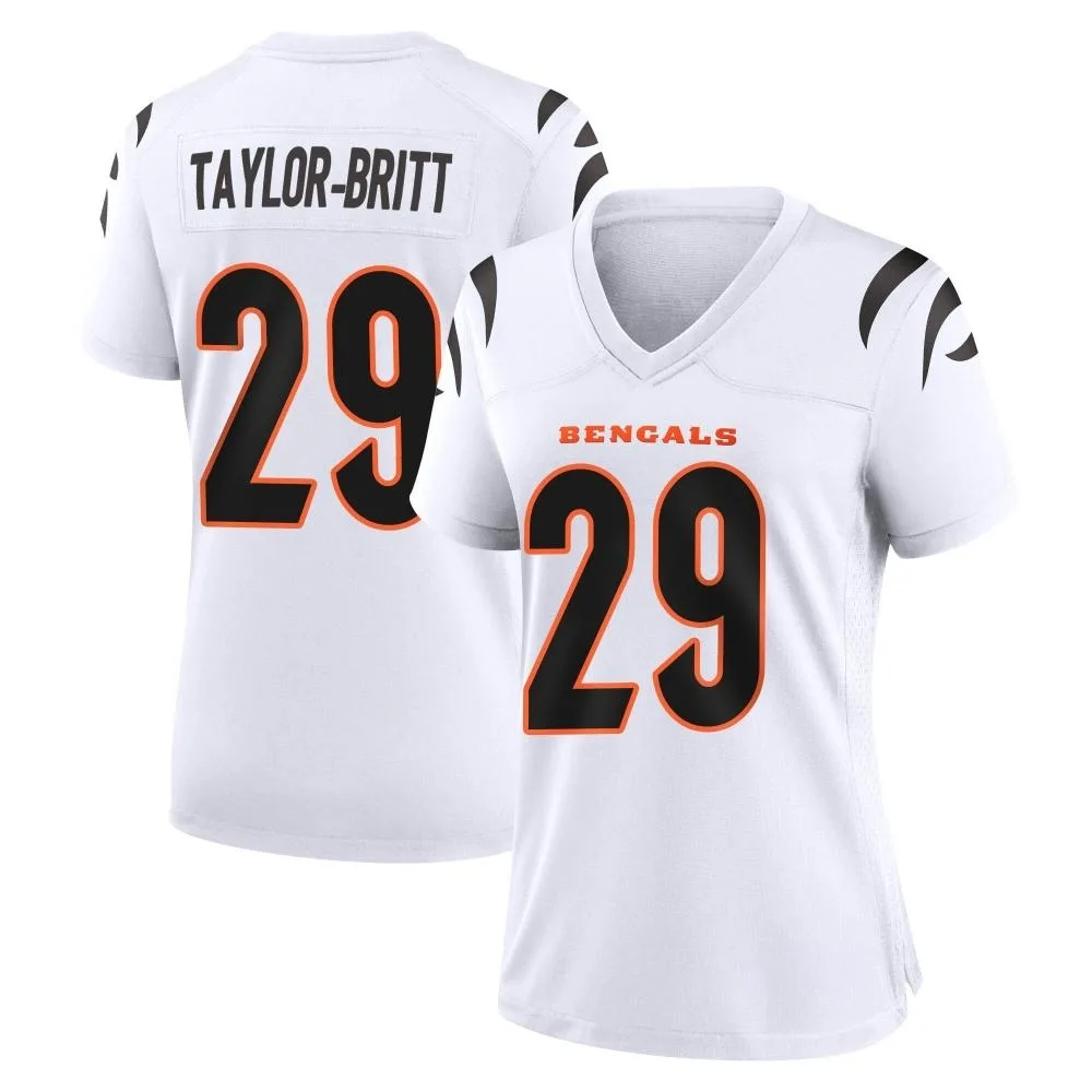 Women's Cincinnati Bengals Cam Taylor-Britt Nike Game White Jersey Women's Cincinnati Bengals Cam Taylor-Britt Nike Game White Jersey