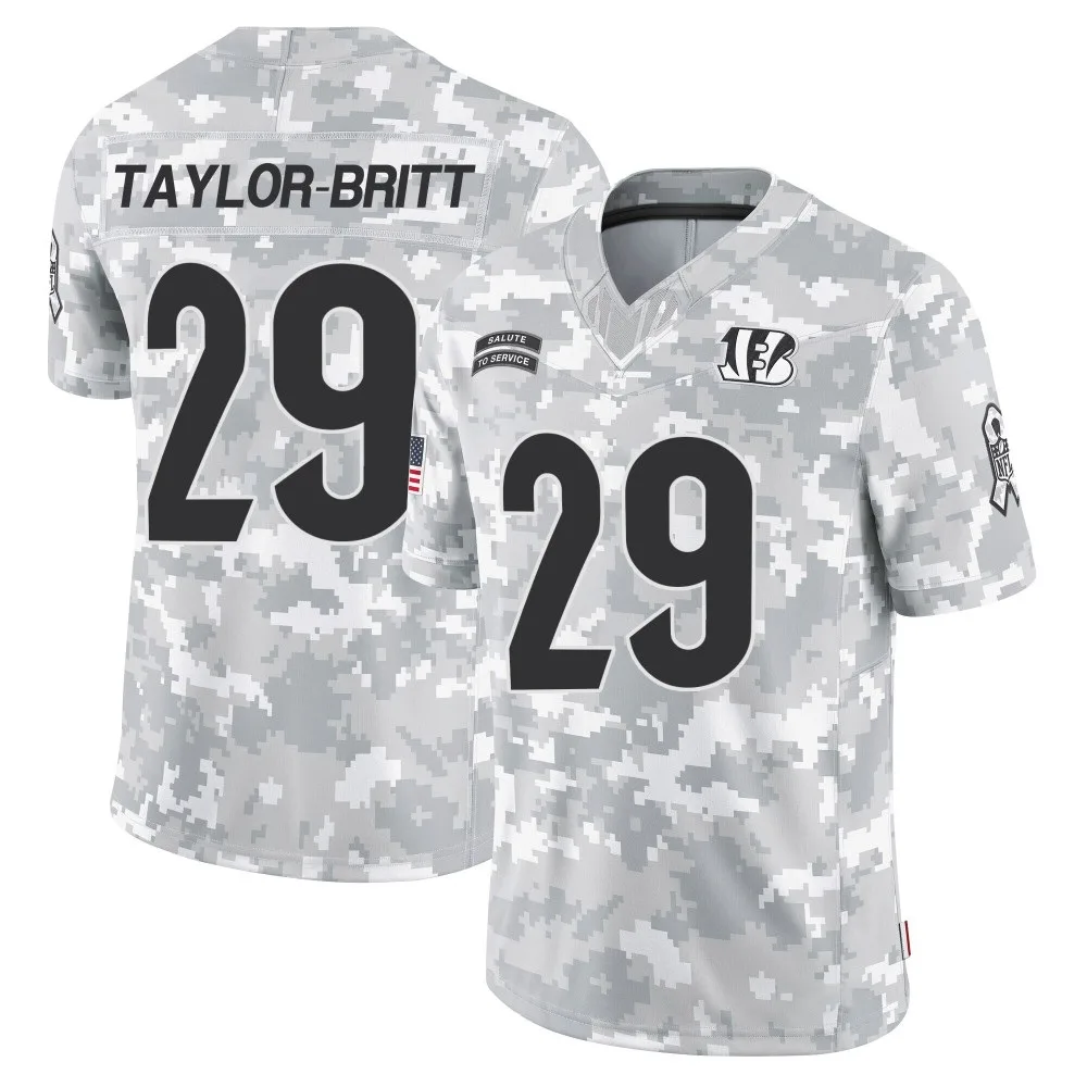 Youth Cincinnati Bengals Cam Taylor-Britt Nike 2024 Salute to Service Limited Arctic Camo Jersey Youth Cincinnati Bengals Cam Taylor-Britt Nike 2024 Salute to Service Limited Arctic Camo Jersey