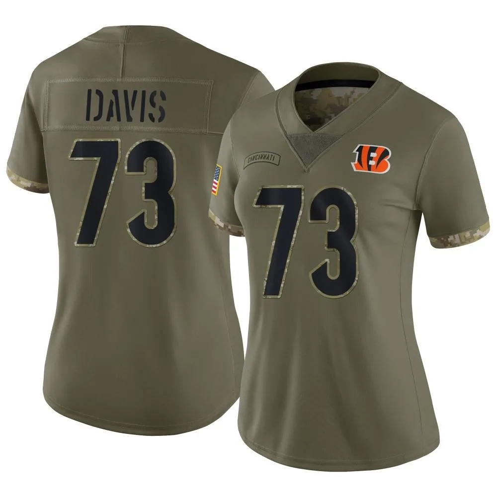 Women's Cincinnati Bengals Carlos Davis Nike 2022 Salute To Service Limited Olive Jersey Women's Cincinnati Bengals Carlos Davis Nike 2022 Salute To Service Limited Olive Jersey