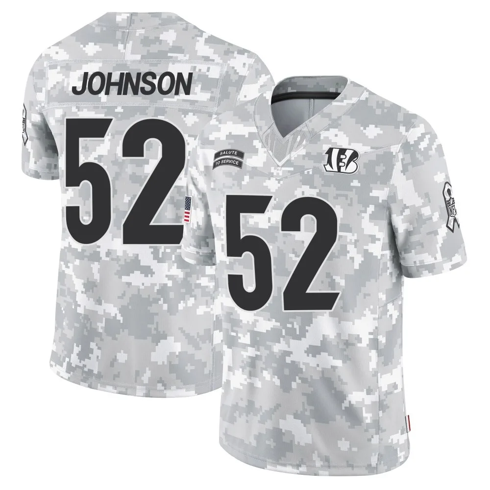 Men's Cincinnati Bengals Cedric Johnson Nike 2024 Salute to Service Limited Arctic Camo Jersey Men's Cincinnati Bengals Cedric Johnson Nike 2024 Salute to Service Limited Arctic Camo Jersey