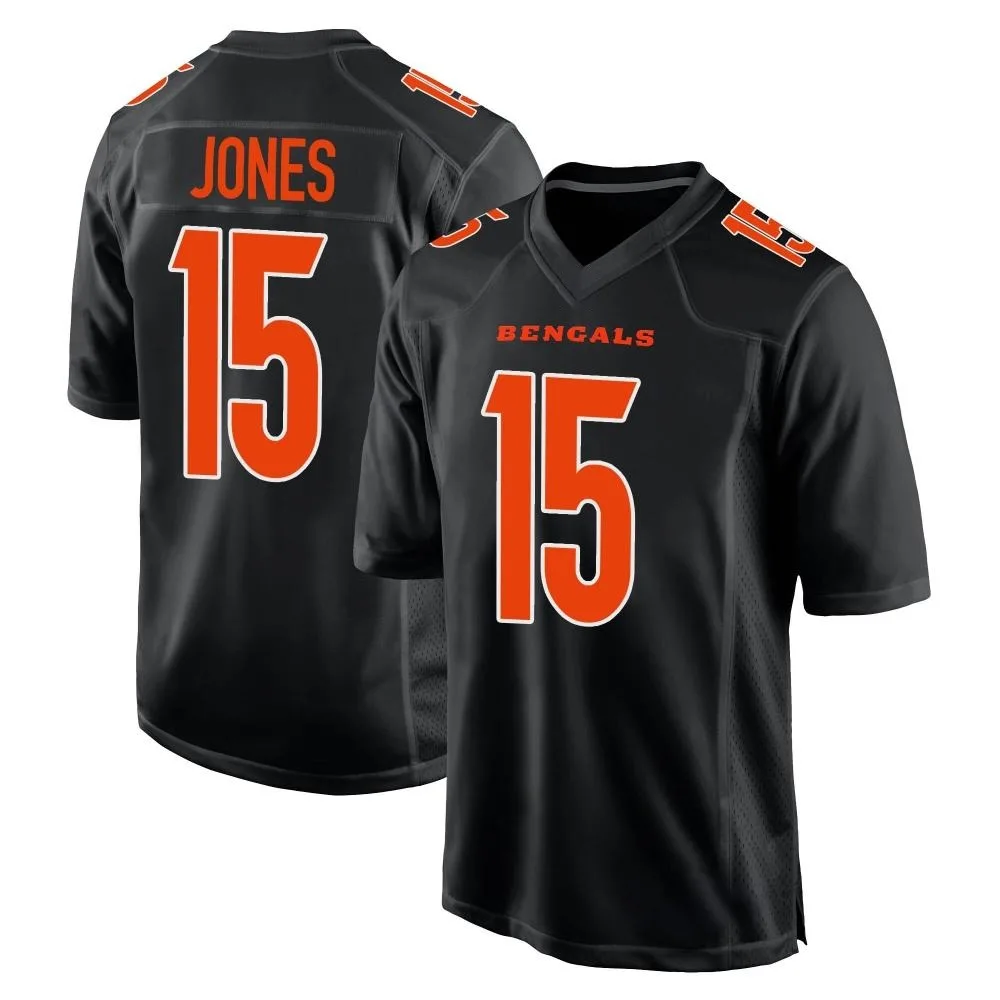 Men's Cincinnati Bengals Charlie Jones Nike Fashion Game Black Jersey Men's Cincinnati Bengals Charlie Jones Nike Fashion Game Black Jersey