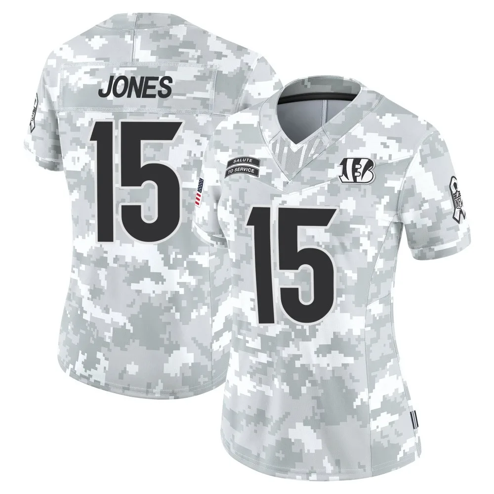 Women's Cincinnati Bengals Charlie Jones Nike 2024 Salute to Service Limited Arctic Camo Jersey Women's Cincinnati Bengals Charlie Jones Nike 2024 Salute to Service Limited Arctic Camo Jersey