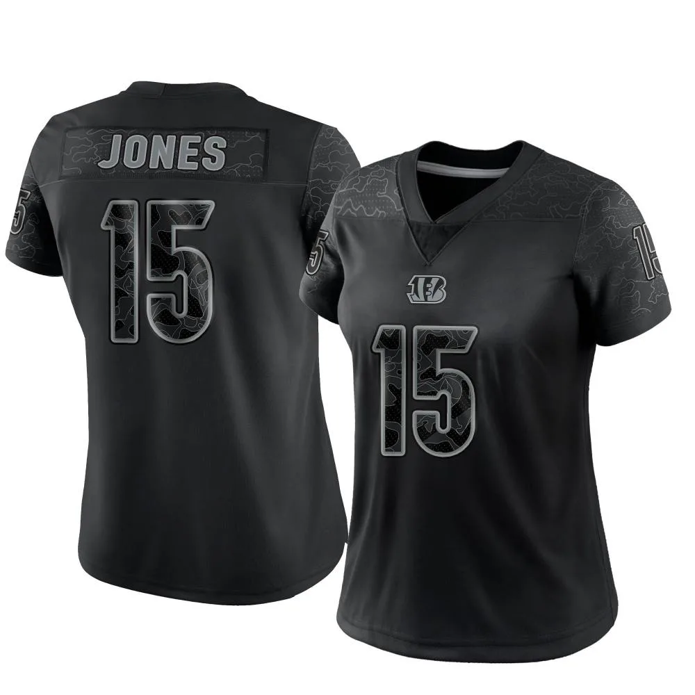 Women's Cincinnati Bengals Charlie Jones Nike Reflective Limited Black Jersey Women's Cincinnati Bengals Charlie Jones Nike Reflective Limited Black Jersey