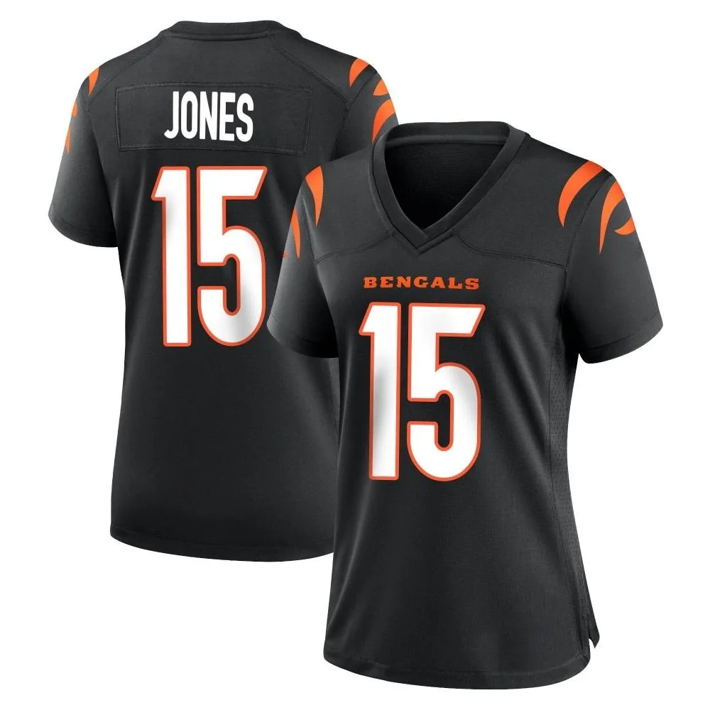 Women's Cincinnati Bengals Charlie Jones Nike Team Color Game Black Jersey Women's Cincinnati Bengals Charlie Jones Nike Team Color Game Black Jersey