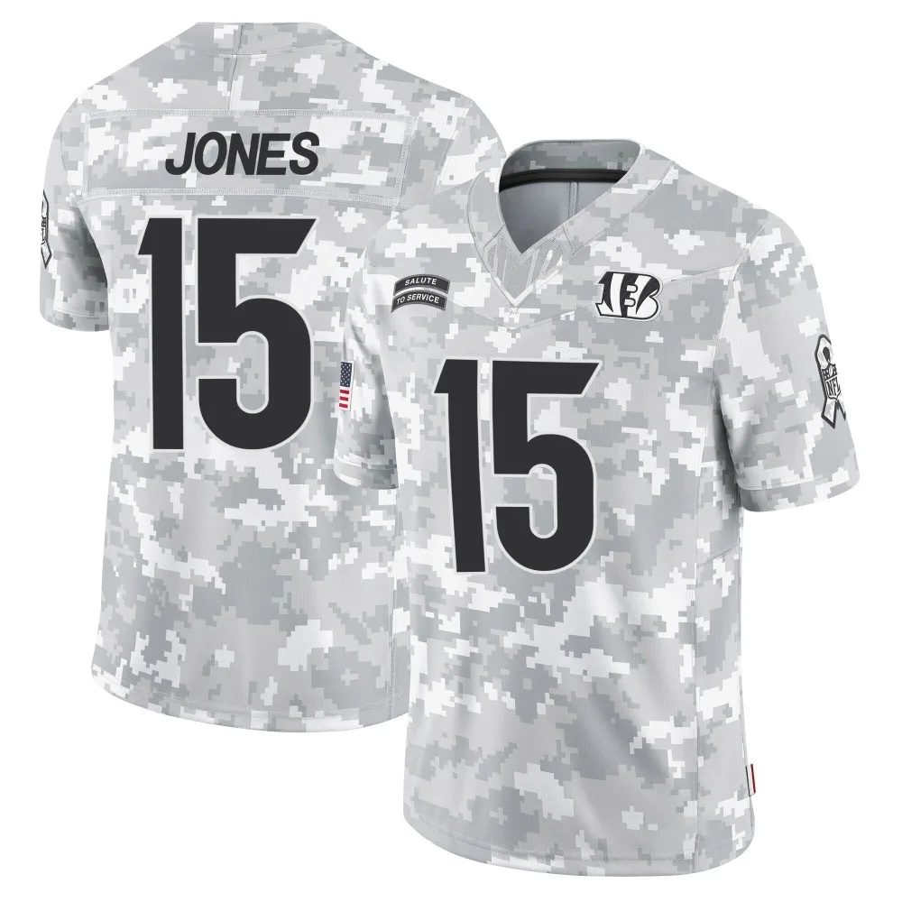 Youth Cincinnati Bengals Charlie Jones Nike 2024 Salute to Service Limited Arctic Camo Jersey Youth Cincinnati Bengals Charlie Jones Nike 2024 Salute to Service Limited Arctic Camo Jersey