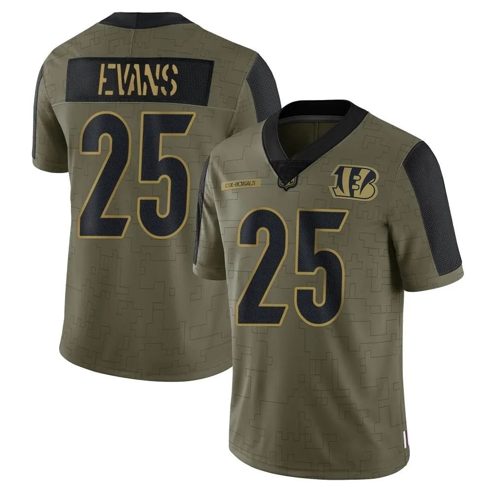 Men's Cincinnati Bengals Chris Evans Nike 2021 Salute To Service Limited Olive Jersey Men's Cincinnati Bengals Chris Evans Nike 2021 Salute To Service Limited Olive Jersey