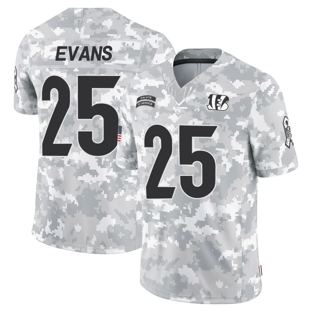 Men's Cincinnati Bengals Chris Evans Nike 2024 Salute to Service Limited Arctic Camo Jersey Men's Cincinnati Bengals Chris Evans Nike 2024 Salute to Service Limited Arctic Camo Jersey