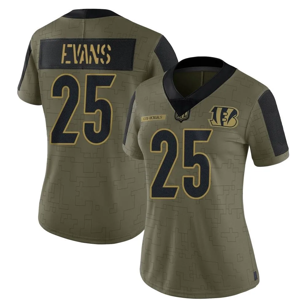 Women's Cincinnati Bengals Chris Evans Nike 2021 Salute To Service Limited Olive Jersey Women's Cincinnati Bengals Chris Evans Nike 2021 Salute To Service Limited Olive Jersey