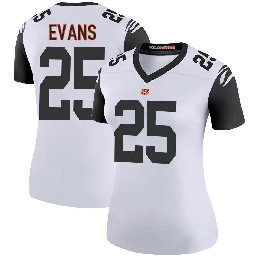 Women's Cincinnati Bengals Chris Evans Nike Color Rush Legend White Jersey Women's Cincinnati Bengals Chris Evans Nike Color Rush Legend White Jersey