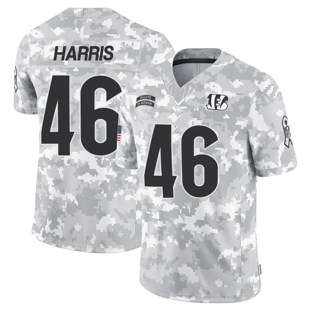 Men's Cincinnati Bengals Clark Harris Nike 2024 Salute to Service Limited Arctic Camo Jersey Men's Cincinnati Bengals Clark Harris Nike 2024 Salute to Service Limited Arctic Camo Jersey