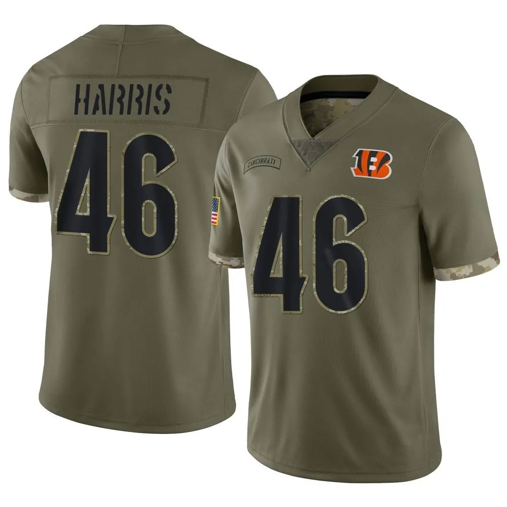 Youth Cincinnati Bengals Clark Harris Nike 2022 Salute To Service Limited Olive Jersey Youth Cincinnati Bengals Clark Harris Nike 2022 Salute To Service Limited Olive Jersey