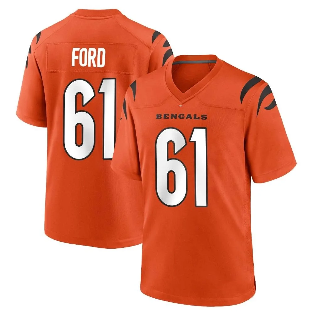 Men's Cincinnati Bengals Cody Ford Nike Game Orange Jersey Men's Cincinnati Bengals Cody Ford Nike Game Orange Jersey