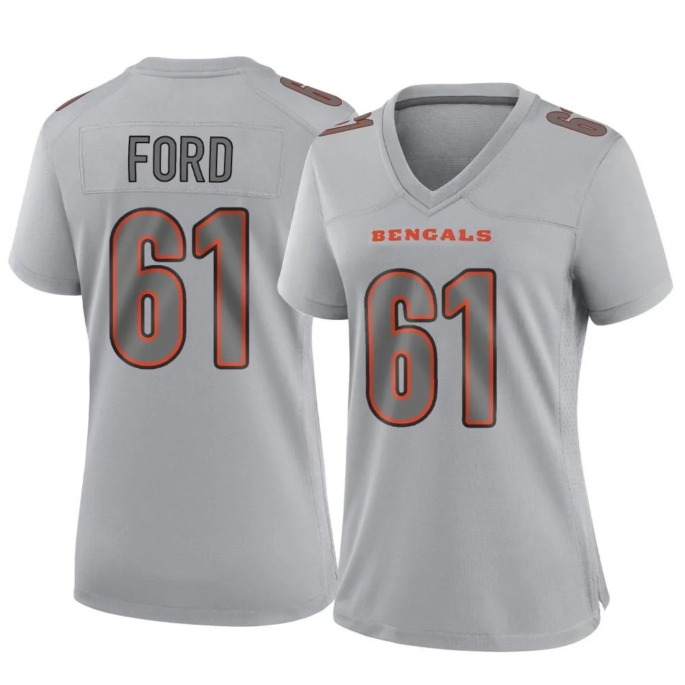 Women's Cincinnati Bengals Cody Ford Nike Atmosphere Fashion Game Gray Jersey Women's Cincinnati Bengals Cody Ford Nike Atmosphere Fashion Game Gray Jersey