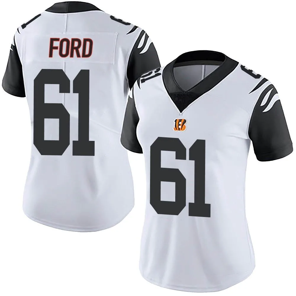 Women's Cincinnati Bengals Cody Ford Nike Color Rush Vapor Untouchable Limited White Jersey Women's Cincinnati Bengals Cody Ford Nike Color Rush Vapor Untouchable Limited White Jersey