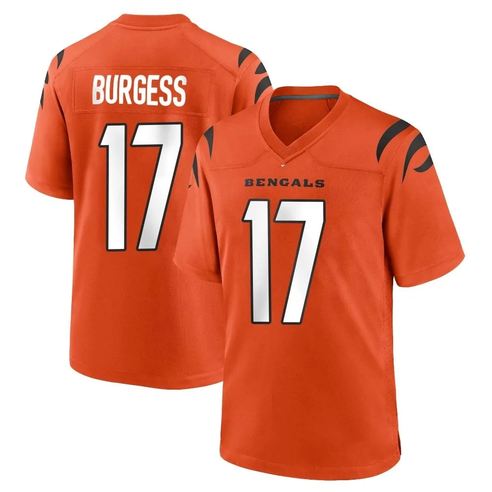 Men's Cincinnati Bengals Cole Burgess Nike Game Orange Jersey Men's Cincinnati Bengals Cole Burgess Nike Game Orange Jersey