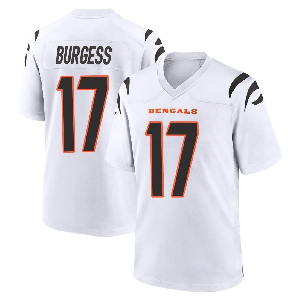 Men's Cincinnati Bengals Cole Burgess Nike Game White Jersey Men's Cincinnati Bengals Cole Burgess Nike Game White Jersey