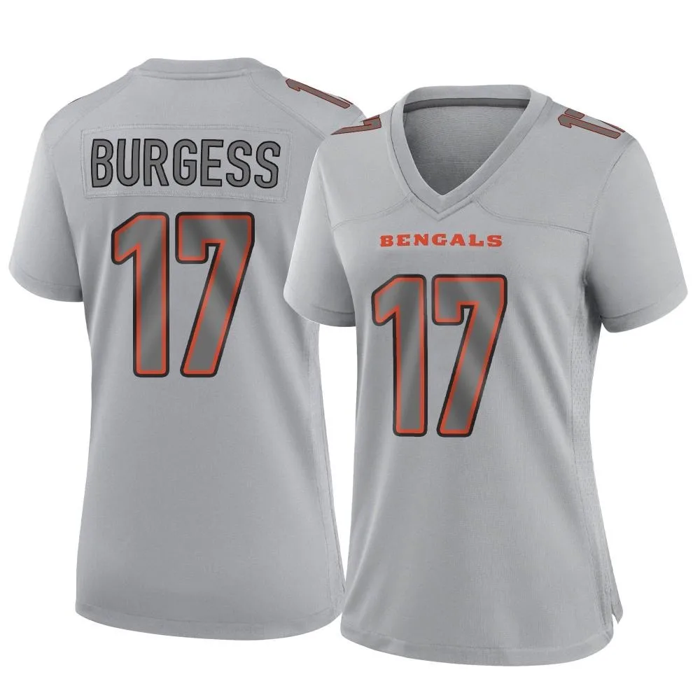 Women's Cincinnati Bengals Cole Burgess Nike Atmosphere Fashion Game Gray Jersey Women's Cincinnati Bengals Cole Burgess Nike Atmosphere Fashion Game Gray Jersey