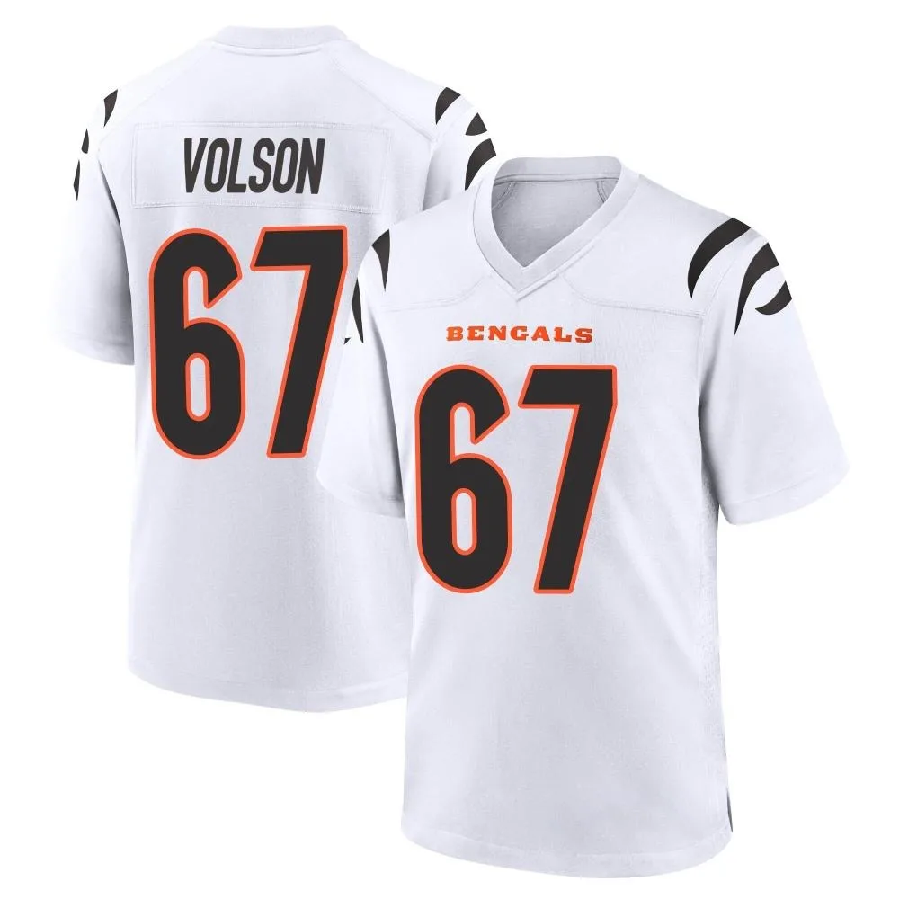 Men's Cincinnati Bengals Cordell Volson Nike Game White Jersey Men's Cincinnati Bengals Cordell Volson Nike Game White Jersey