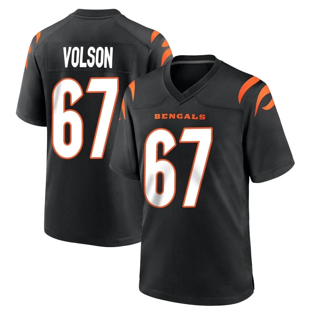 Men's Cincinnati Bengals Cordell Volson Nike Team Color Game Black Jersey