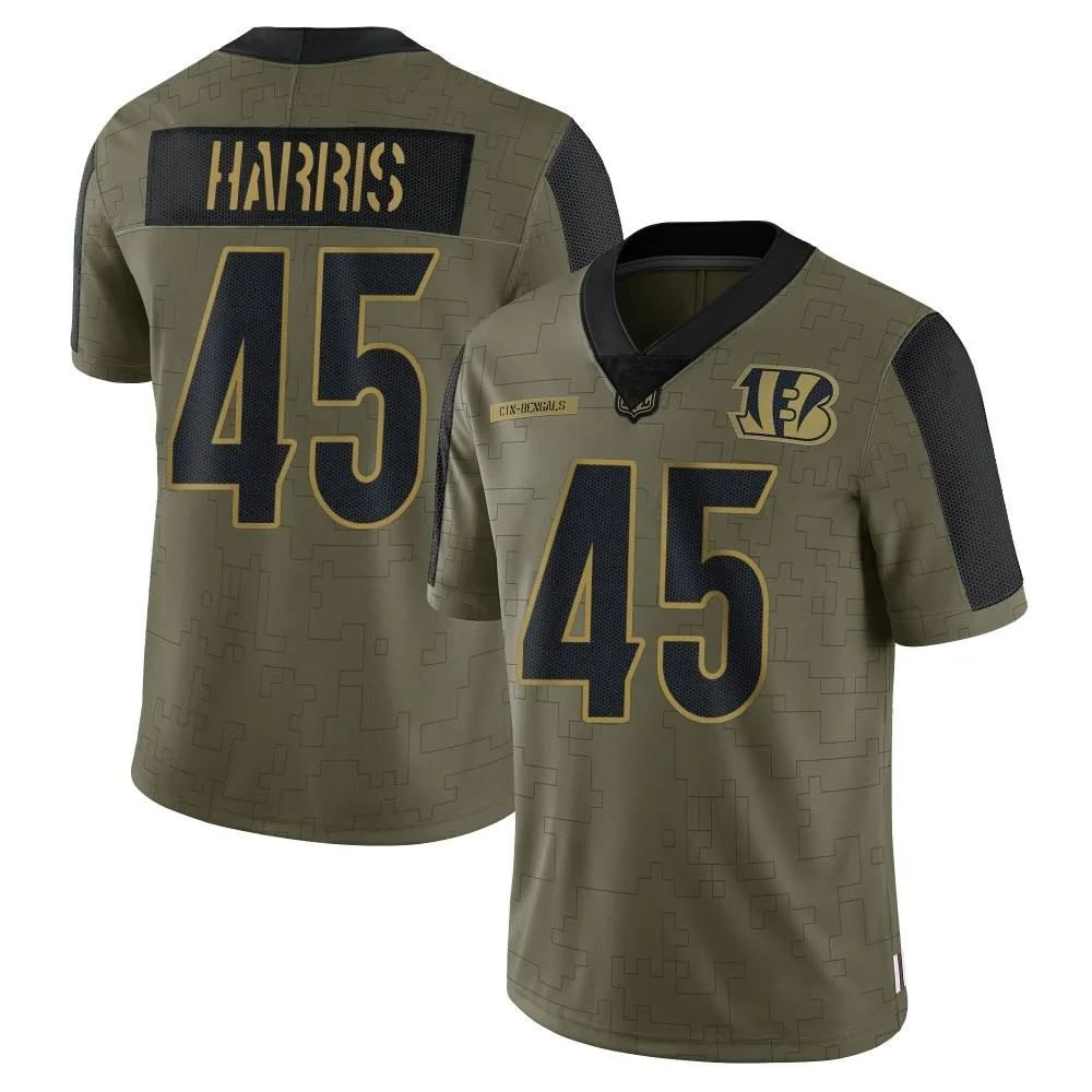 Men's Cincinnati Bengals Darien Harris Nike 2021 Salute To Service Limited Olive Jersey Men's Cincinnati Bengals Darien Harris Nike 2021 Salute To Service Limited Olive Jersey