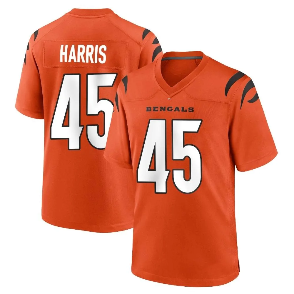 Men's Cincinnati Bengals Darien Harris Nike Game Orange Jersey Men's Cincinnati Bengals Darien Harris Nike Game Orange Jersey