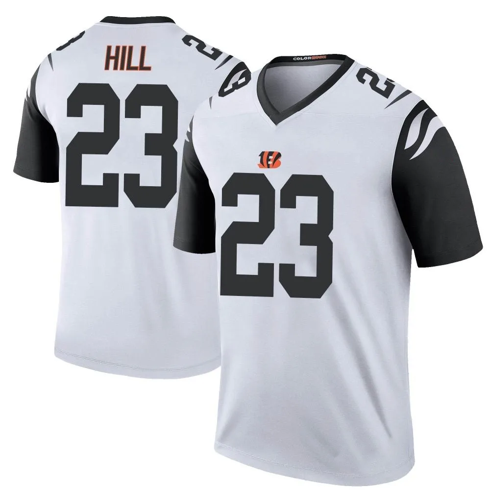 Men's Cincinnati Bengals Dax Hill Nike Color Rush Legend White Jersey Men's Cincinnati Bengals Dax Hill Nike Color Rush Legend White Jersey