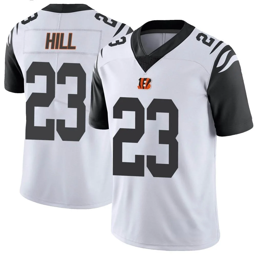 Men's Cincinnati Bengals Dax Hill Nike Color Rush Vapor Untouchable Limited White Jersey Men's Cincinnati Bengals Dax Hill Nike Color Rush Vapor Untouchable Limited White Jersey