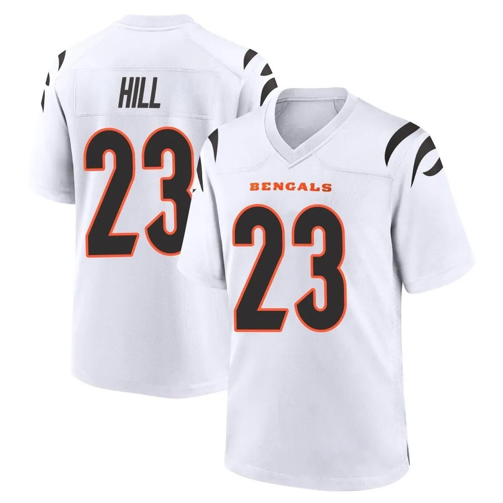 Men's Cincinnati Bengals Dax Hill Nike Game White Jersey Men's Cincinnati Bengals Dax Hill Nike Game White Jersey