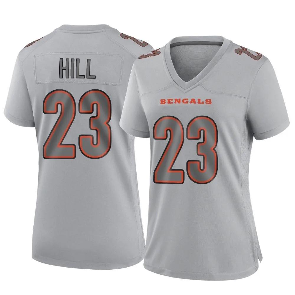 Women's Cincinnati Bengals Dax Hill Nike Atmosphere Fashion Game Gray Jersey Women's Cincinnati Bengals Dax Hill Nike Atmosphere Fashion Game Gray Jersey