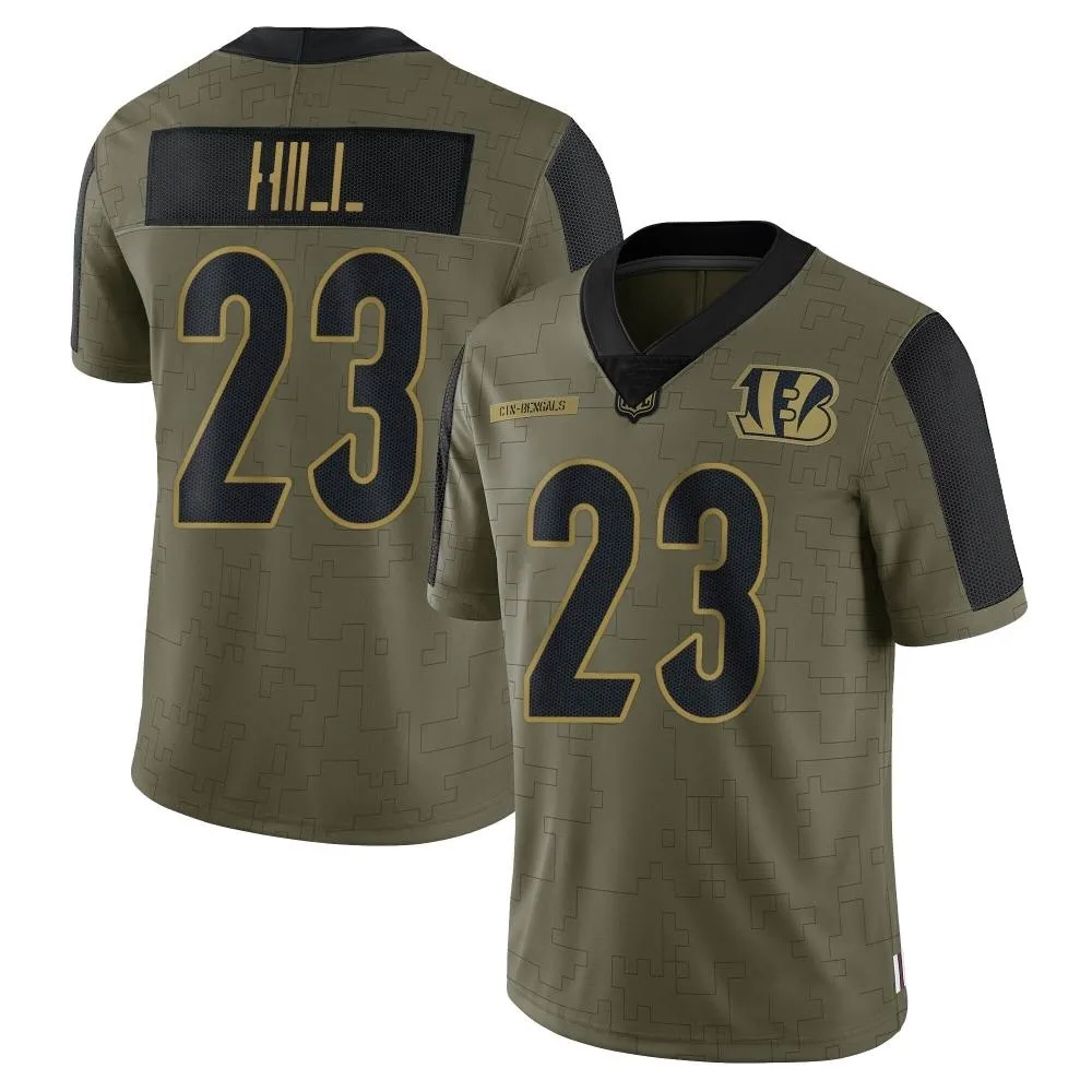 Youth Cincinnati Bengals Dax Hill Nike 2021 Salute To Service Limited Olive Jersey Youth Cincinnati Bengals Dax Hill Nike 2021 Salute To Service Limited Olive Jersey