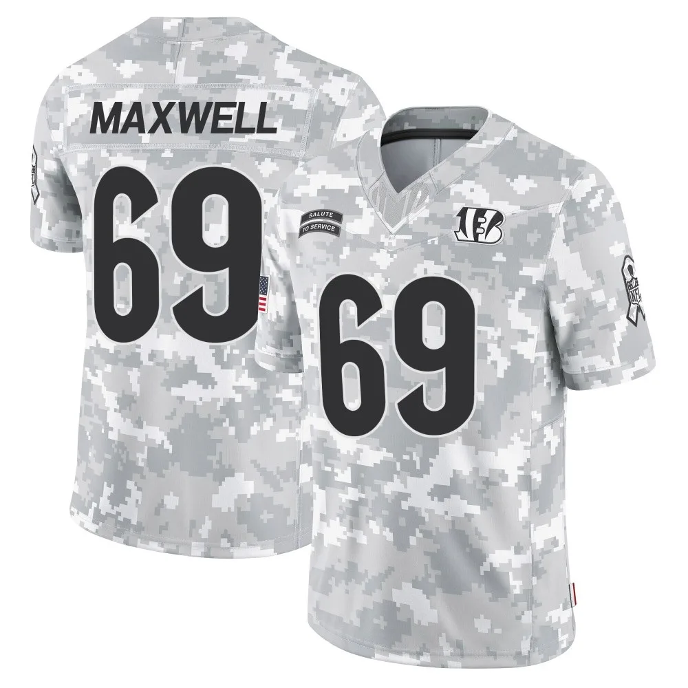 Men's Cincinnati Bengals Devonnsha Maxwell Nike 2024 Salute to Service Limited Arctic Camo Jersey Men's Cincinnati Bengals Devonnsha Maxwell Nike 2024 Salute to Service Limited Arctic Camo Jersey