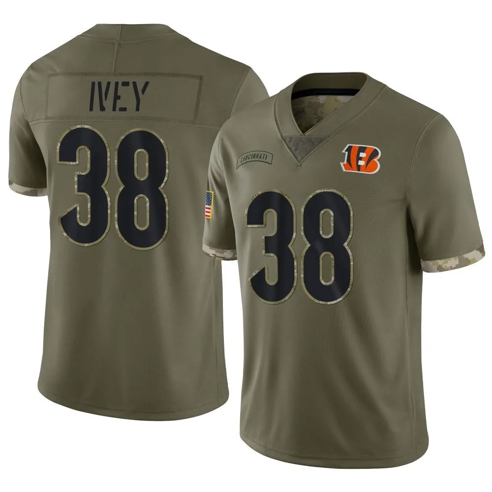 Men's Cincinnati Bengals Dj Ivey Nike 2022 Salute To Service Limited Olive Jersey Men's Cincinnati Bengals Dj Ivey Nike 2022 Salute To Service Limited Olive Jersey