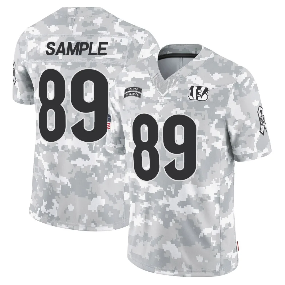 Youth Cincinnati Bengals Drew Sample Nike 2024 Salute to Service Limited Arctic Camo Jersey Youth Cincinnati Bengals Drew Sample Nike 2024 Salute to Service Limited Arctic Camo Jersey