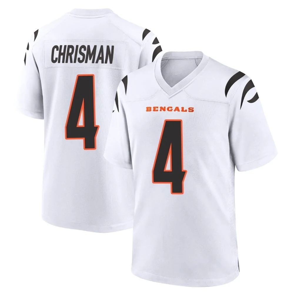 Men's Cincinnati Bengals Drue Chrisman Nike Game White Jersey Men's Cincinnati Bengals Drue Chrisman Nike Game White Jersey