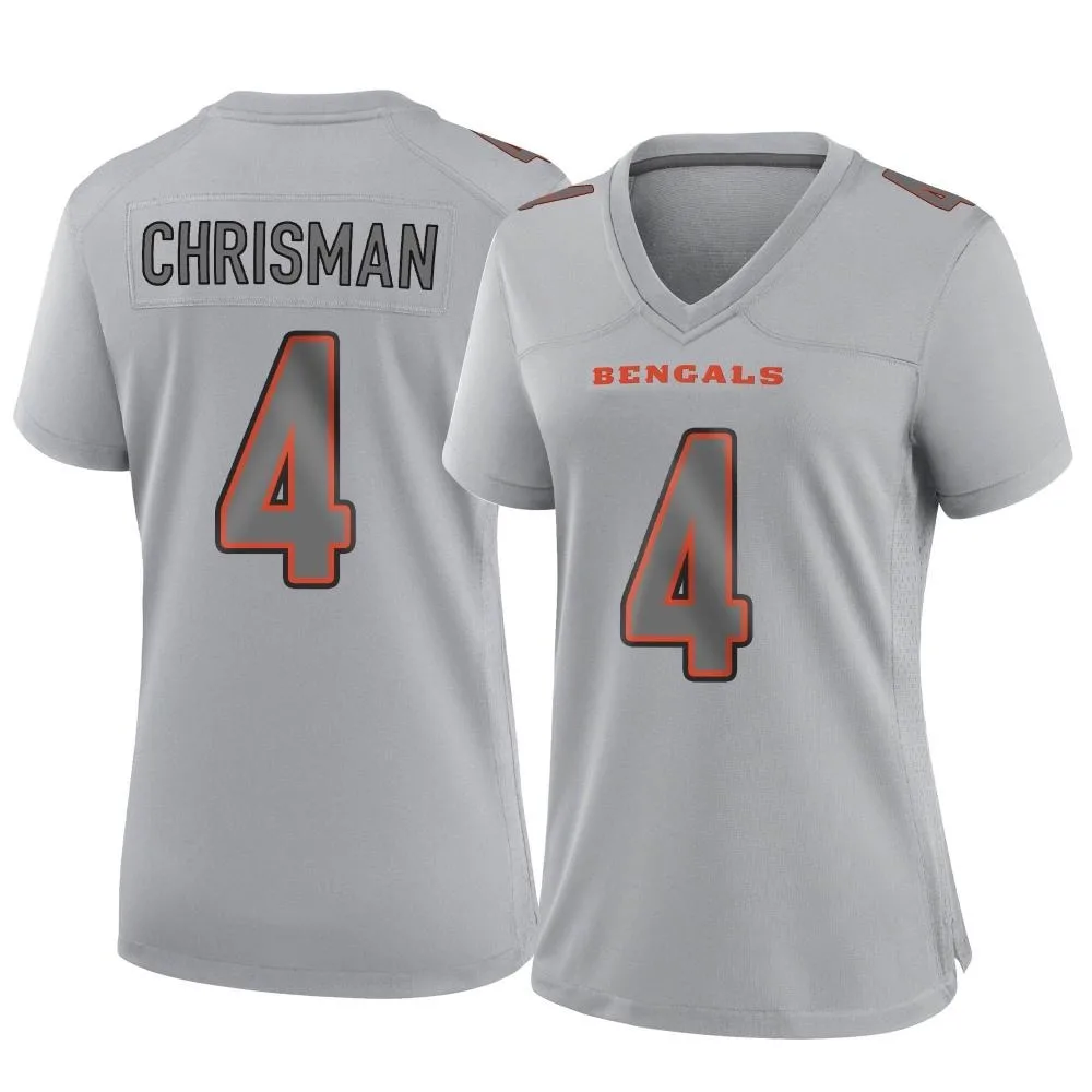 Women's Cincinnati Bengals Drue Chrisman Nike Atmosphere Fashion Game Gray Jersey Women's Cincinnati Bengals Drue Chrisman Nike Atmosphere Fashion Game Gray Jersey