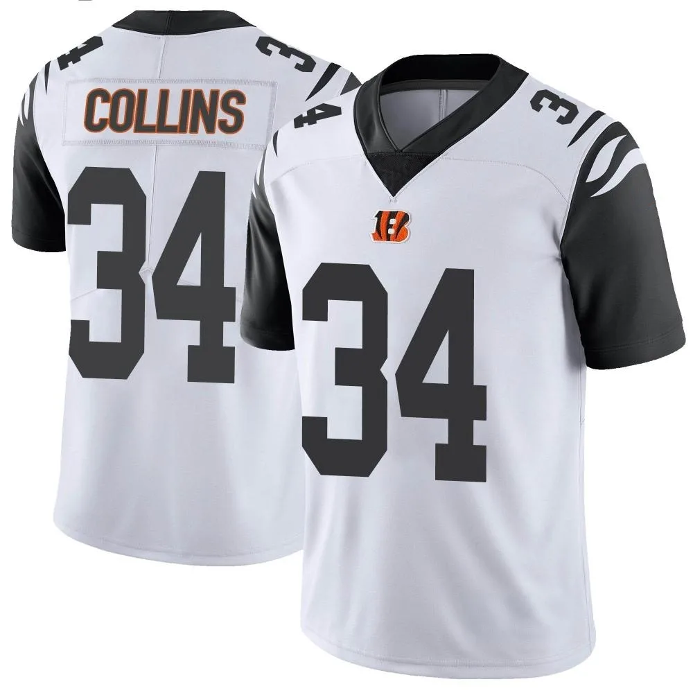 Men's Cincinnati Bengals Elijah Collins Nike Color Rush Vapor Untouchable Limited White Jersey Men's Cincinnati Bengals Elijah Collins Nike Color Rush Vapor Untouchable Limited White Jersey